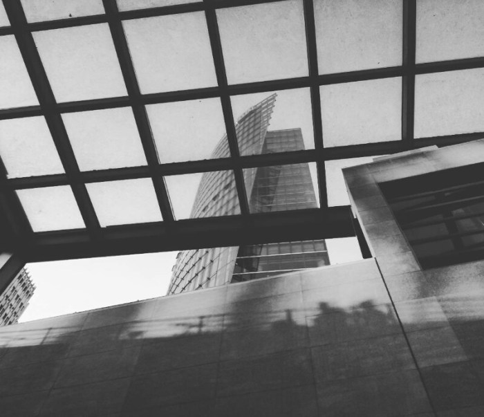 View of silhouettes and roof of Potsdamer Platz 
