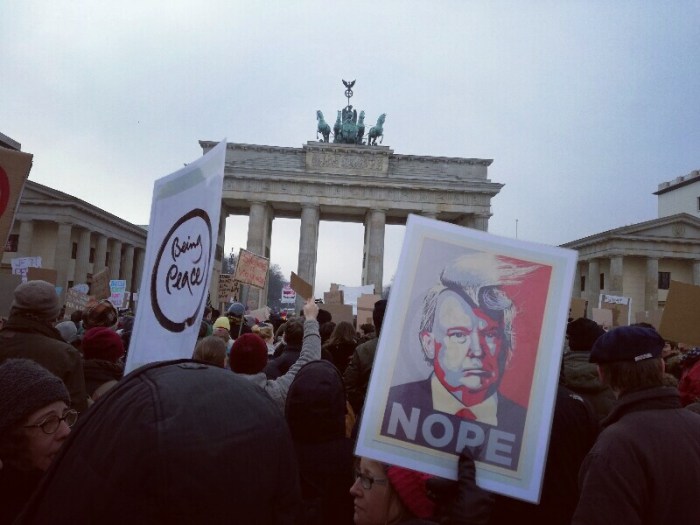 Nope to Trump - Posters at the No Ban - No Wall Protest March in Berlin (Photo by Stefan Klenke)